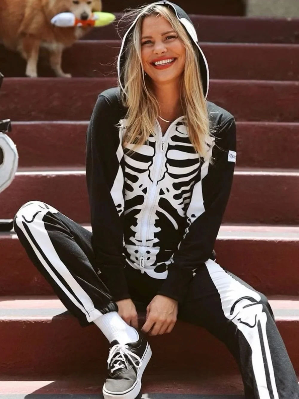 Tipsy Elves Women's Black Skeleton Onesie costume size small $80 retail